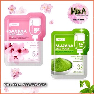 LẺ MẶT NẠ BÙN TRÀ XANH MATCHA LAIKOU, HOA ANH ĐÀO LAIKOU