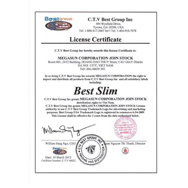 Viên uống Best slim chính hãng date mới