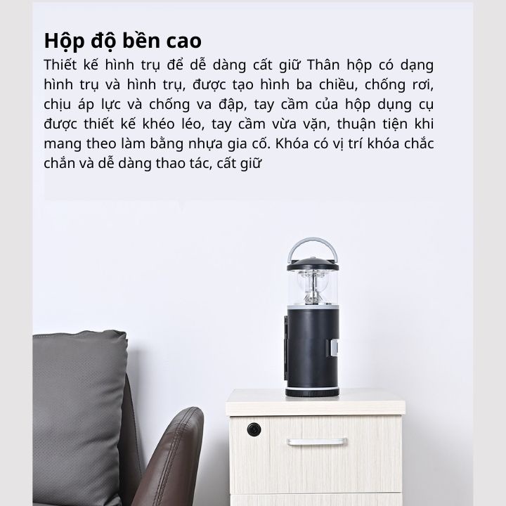 Đèn xách tay và bộ dụng cụ sửa chữa cắm trại đa năng