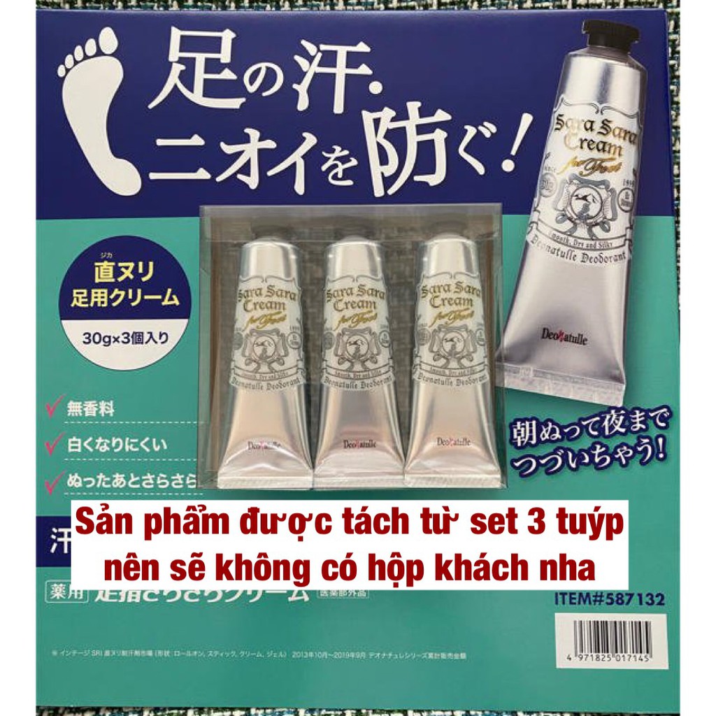 Kem Khử Mùi Hôi Chân Deonatulle Sara Sara Cream Nhật Bản 30g