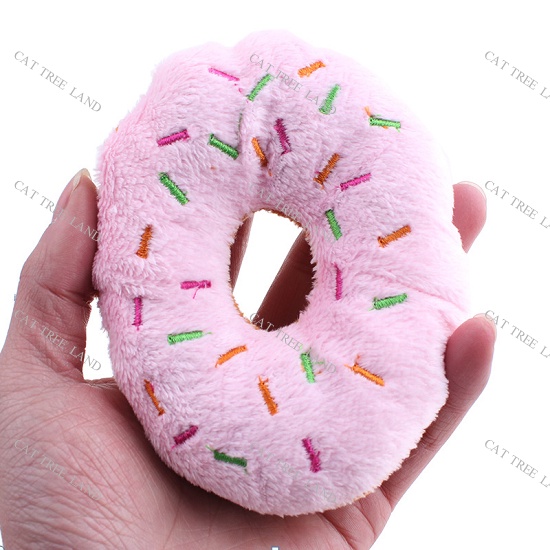 ĐỒ CHƠI CHÓ MÈO, BÁNH RÁN DONUT NHỒI BÔNG CÓ ÂM THANH, GẶM NHẮM, MÀI RĂNG, GIẢM NGỨA RĂNG