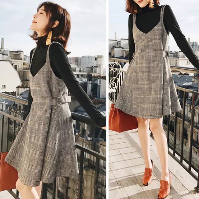 (Order-M) Ulzzang Yếm dạ kẻ caro M089 KS