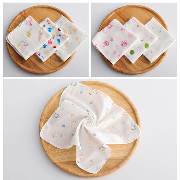 SET 5 chiếc Khăn xô khăn sữa cho em bé dành cho trẻ sơ sinh bé trai bé gái mềm êm mịn an toàn