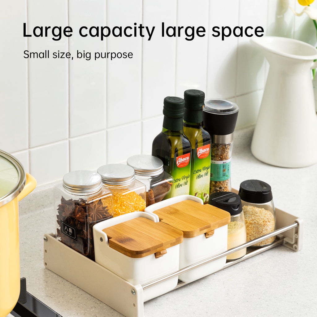 Khay đựng gia vị, chai lọ Deli - Inox 304 chổng rỉ, để trên bàn ăn thiết kế đơn giản, sang trọng VS708
