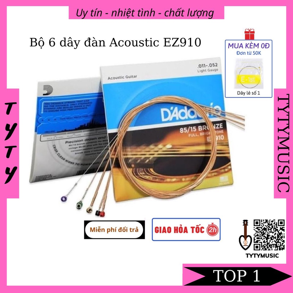Dây đàn guitar ACOUSTIC D Addario EZ910 size 11 TYTYmusic
