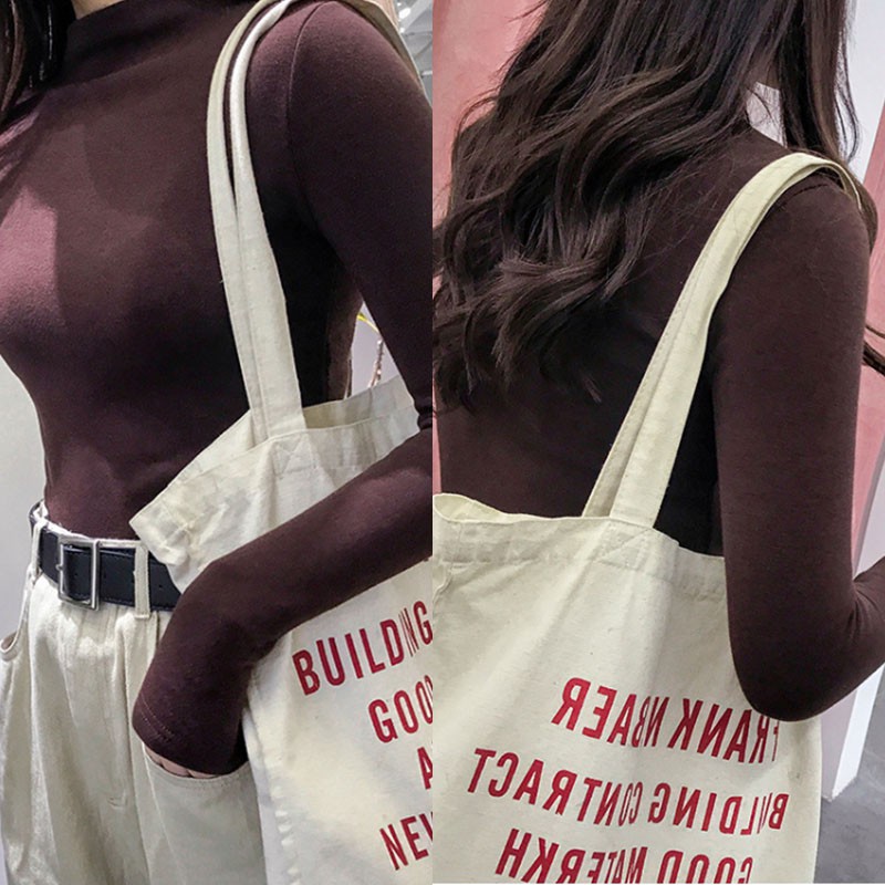 Áo Thun Tay Dài Cổ Lọ Màu Trơn Phong Cách Hàn Quốc | BigBuy360 - bigbuy360.vn