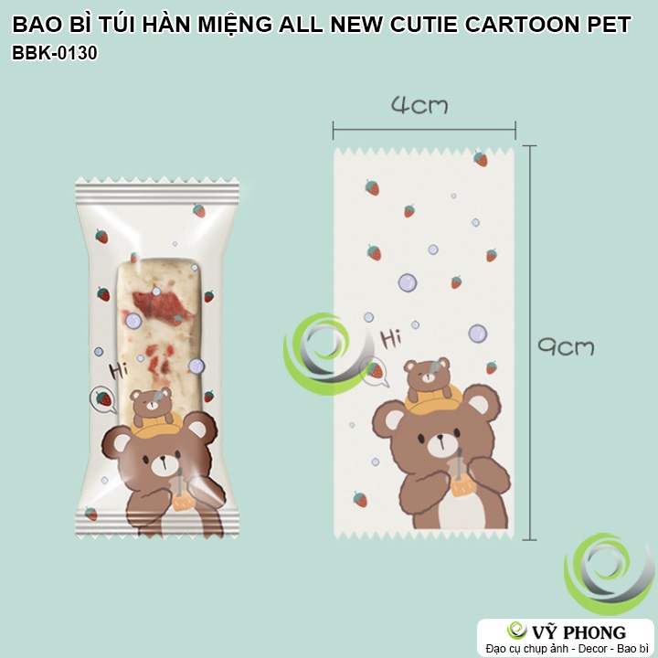 BAO BÌ TÚI DÁN MIỆNG HÀN MIỆNG ĐỰNG BÁNH KẸO ALL NEW CUTIE CARTOON PET KIỂU MỚI QUÀ TẶNG CÁC DỊP LỄ TẾT NOEL BBK-0130