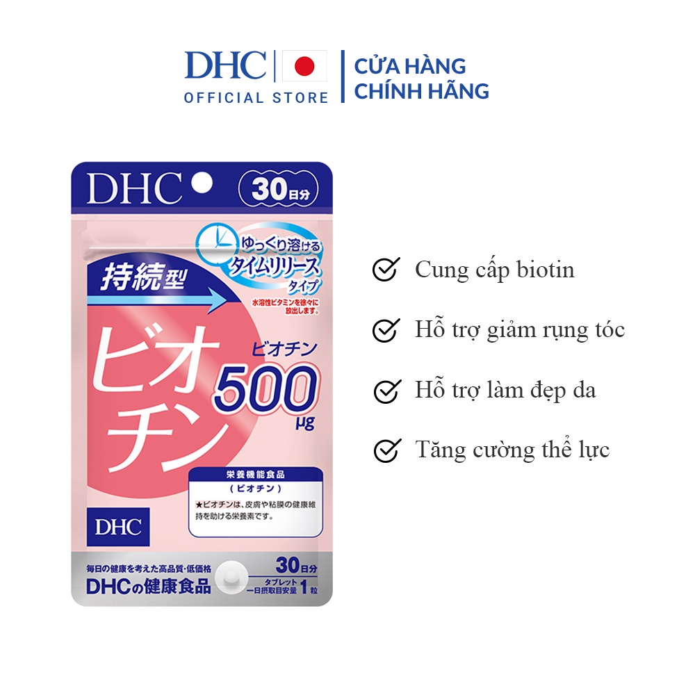 Combo Viên Uống DHC Tóc Chắc Khoẻ - Giảm Gãy Rụng 60 Ngày (Kẽm 60 viên & Biotin 60 viên)