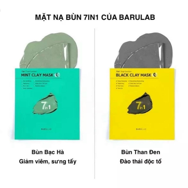 MẶT NẠ ĐẤT SÉT BARULAB 7IN1 TOTAL SOLUTION MINT CLAY MASK
