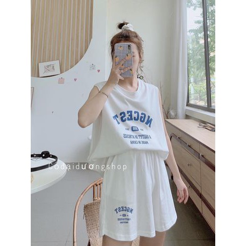 [HÀNG HOT] Bộ thể thao nữ BT08 unisex, set đồ thể thao thun sát nách nam nữ dáng rộng phong cách Hàn Quốc, chất vải mát