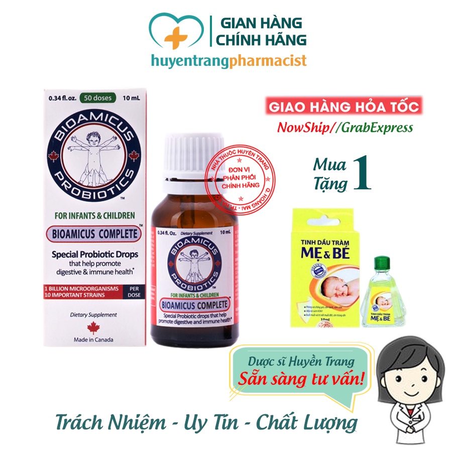 ✔️️️(Tặng quà xinh) Men vi sinh Bioamicus Complete 10 chủng - Nhập khẩu chính hãng Canada