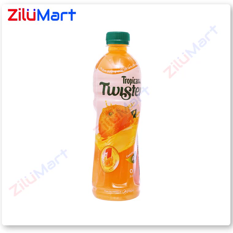 Lốc 6 chai nước cam ép Twister Tropicana loại 455ml