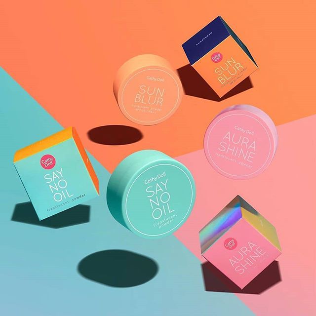 Cathy Doll Say No Oil / Sun Blur / Aura Shine Translucent Powder 4.5g Phấn Phủ Thái Lan Kiềm Dầu và se khít lỗ chân lông