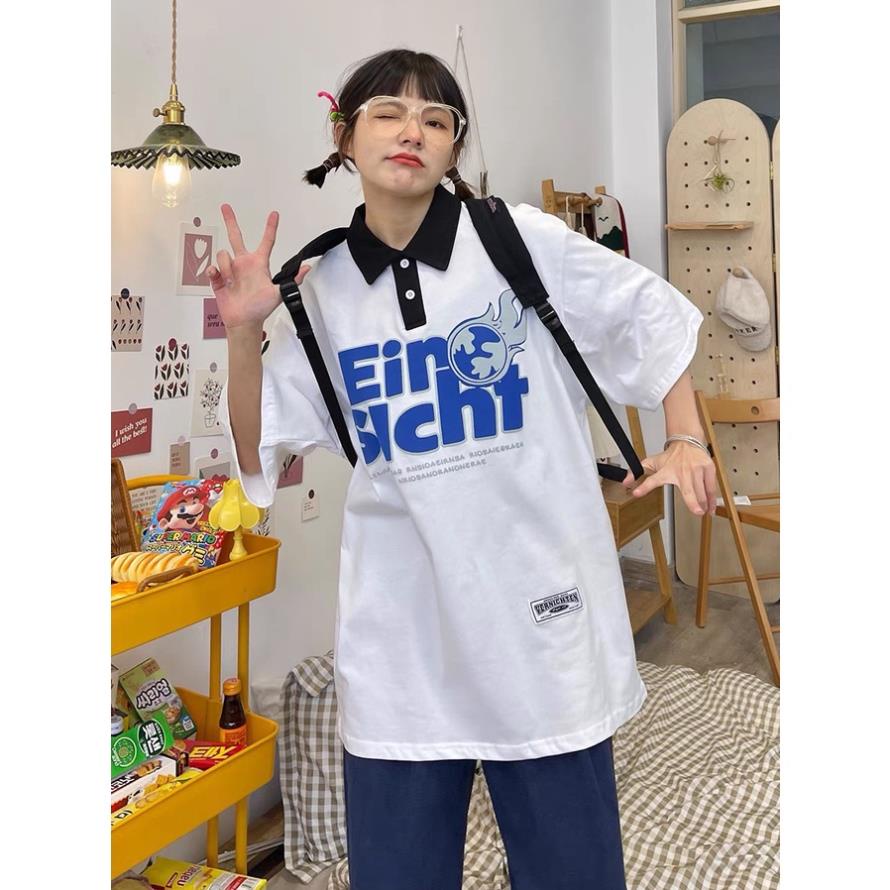 Áo Thun Polo Nam Nữ  Form Rộng Cổ Bẻ EIN Vải Dày Mịn Thoáng Mát Thiết Kế Thời Trang Kiểu Dáng Năng Động