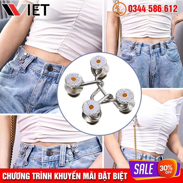 Nút Gài Quần Bò Ống Rộng, Chân Váy - Khuy Cài Quần Điều Chỉnh Lưng Quần Jean Mẫu Mới