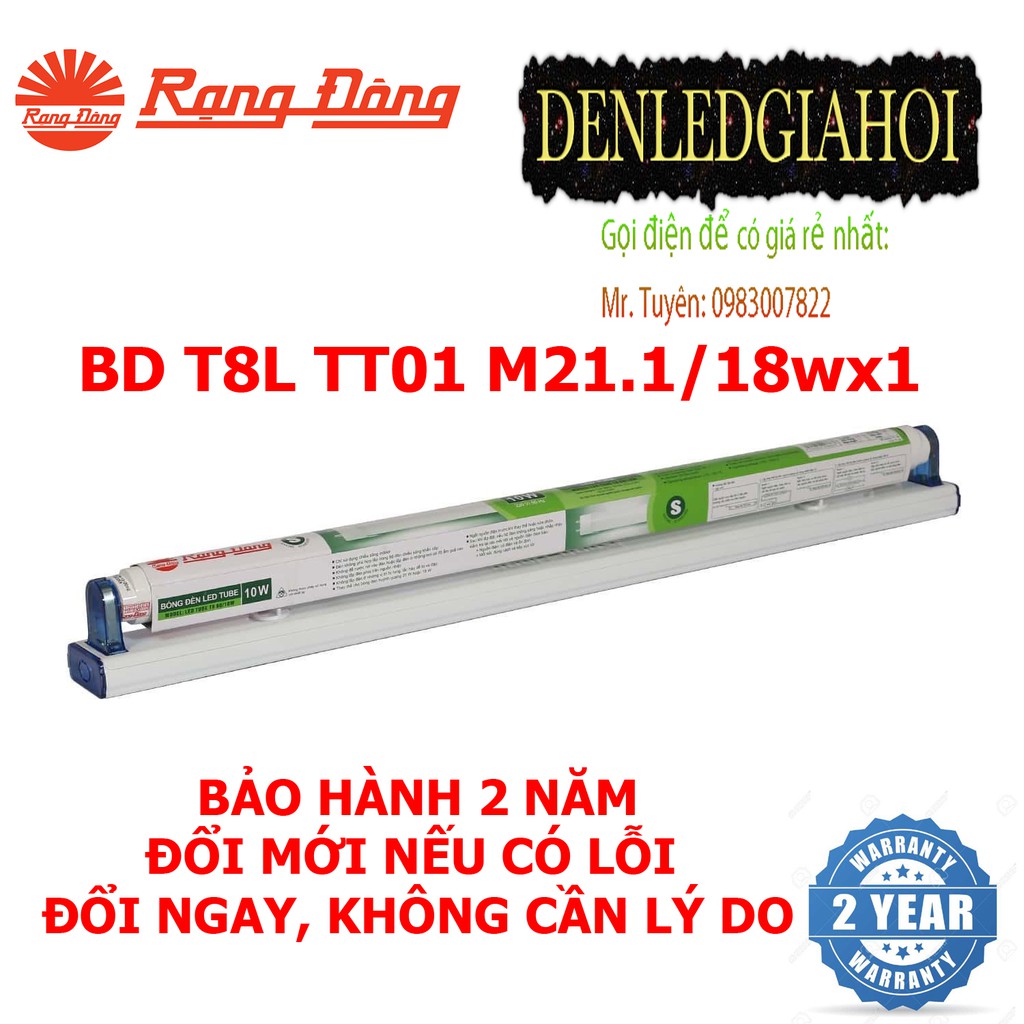 06 Bộ đèn tuýp Led 1.2m Rạng Đông - BD T8L TT01 M21.1-18w x1