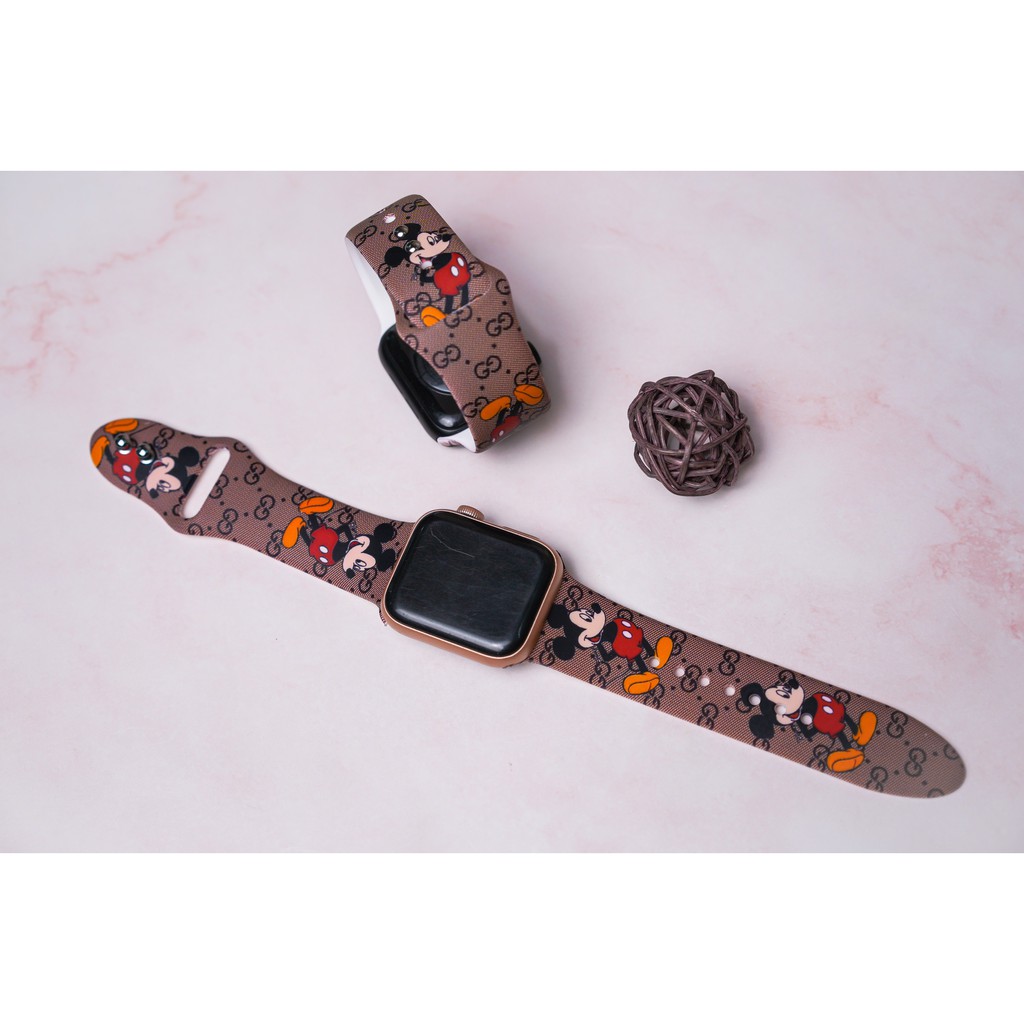 Dây Apple Watch Cao Su Chuột Mickey và Stich Cực Dễ Thương