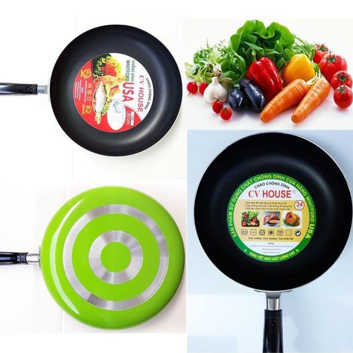 Chảo chống dính hợp kim nhôm CV HOUSE đủ cỡ 18cm đến 30cm