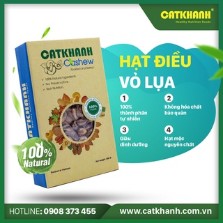 Hạt điều rang muối vỏ lụa hộp 450gr - cát khánh