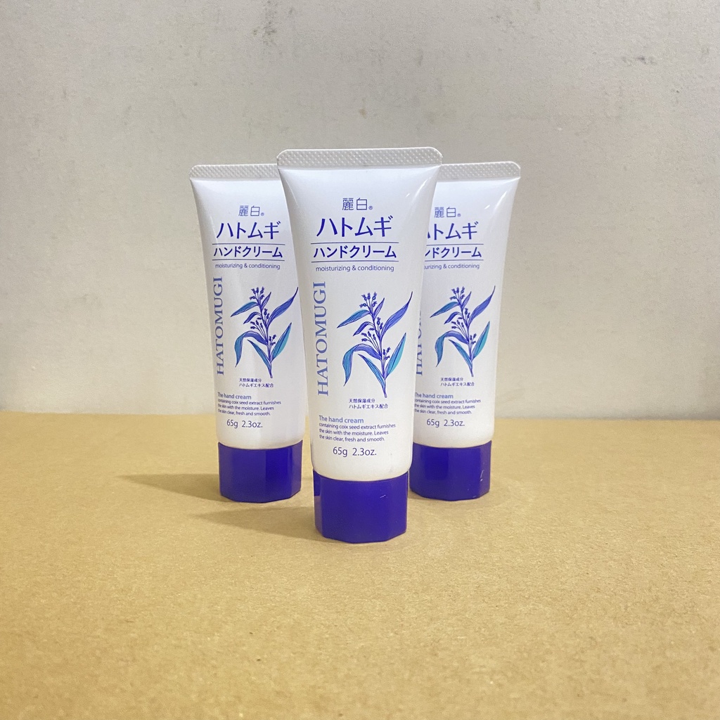Kem tay Hatomugi Hand Cream Nhật Bản 65g dưỡng da ẩm mềm mịn, ngăn ngừa nứt nẻ