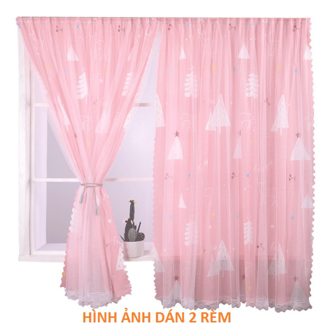 RÈM DÁN TƯỜNG ⚡[𝐅𝐑𝐄𝐄𝐒𝐇𝐈𝐏]⚡ RÈM CỬA DÁN TƯỜNG 2 LỚP KHÔNG CẦN KHOAN ĐỤC TROPICAL TRANG TRÍ PHÒNG ĐẸP, TIỆN LỢI