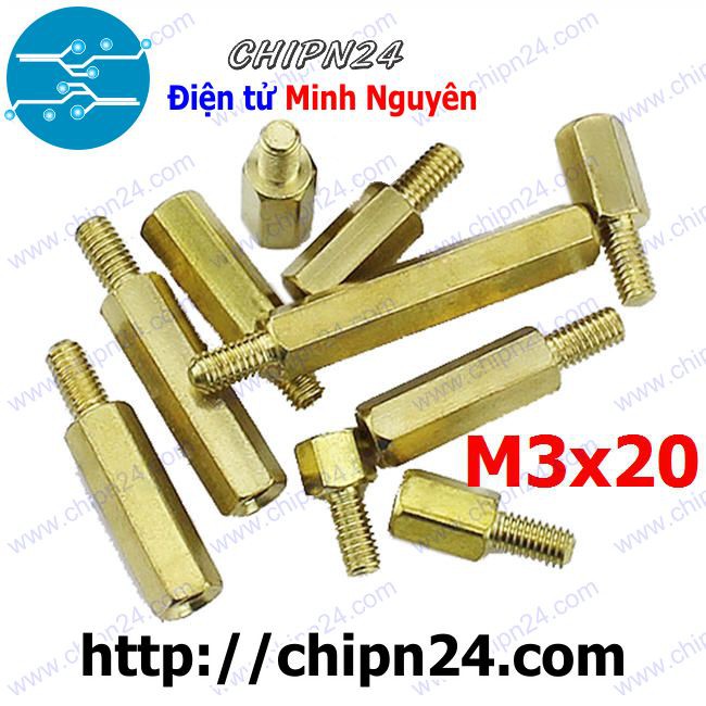 [4 CÁI] Cọc đồng M3x20 (D-C) (Trụ đồng)