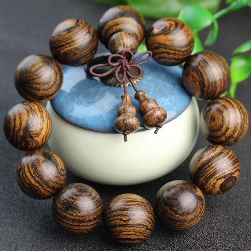 Vòng Tay Chuỗi Hạt Gỗ Đàn Hương Màu Tím Wenwan Hạt Gỗ Đàn Hương Họa Tiết Kẻ Sọc Hổ Hainan Bán Sỉ Nhà Sản