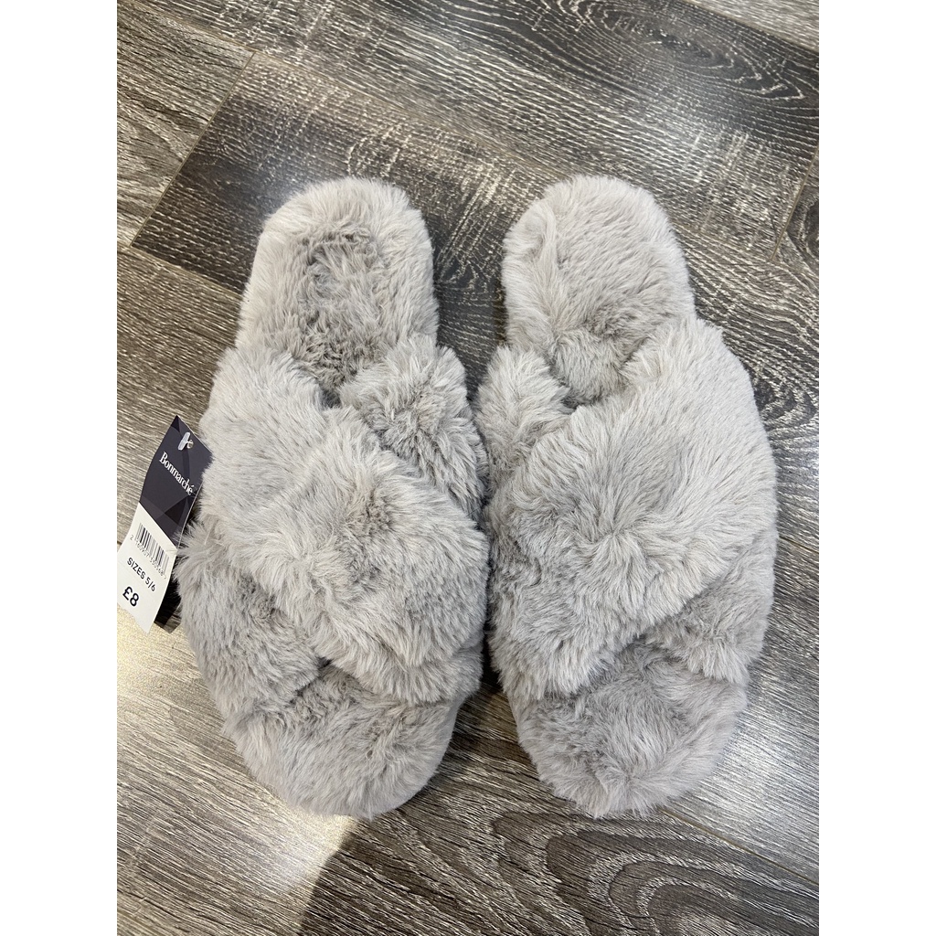 Dép lông quai chéo