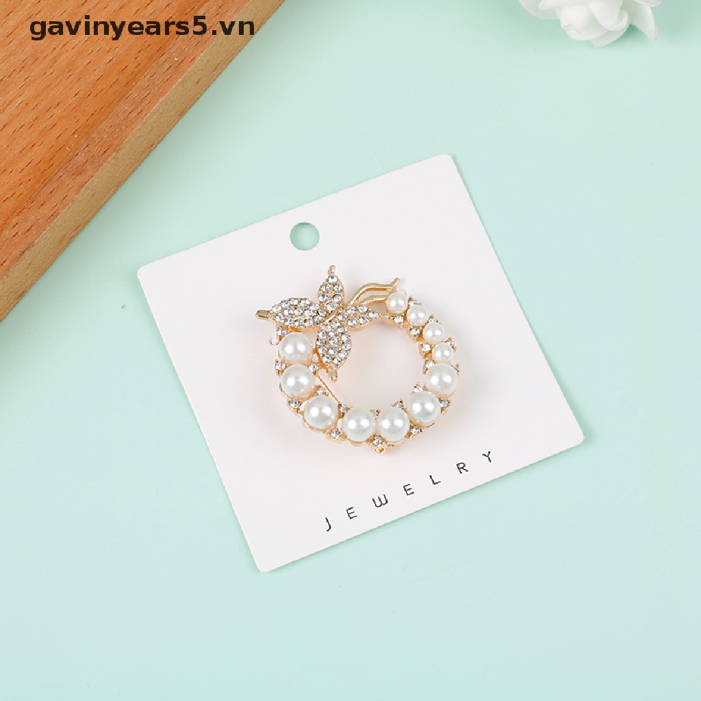 [gavin] Ghim Cài Áo Hình Bươm Bướm Đính Kim Cương Giả &amp; Ngọc Trai Cho Nữ