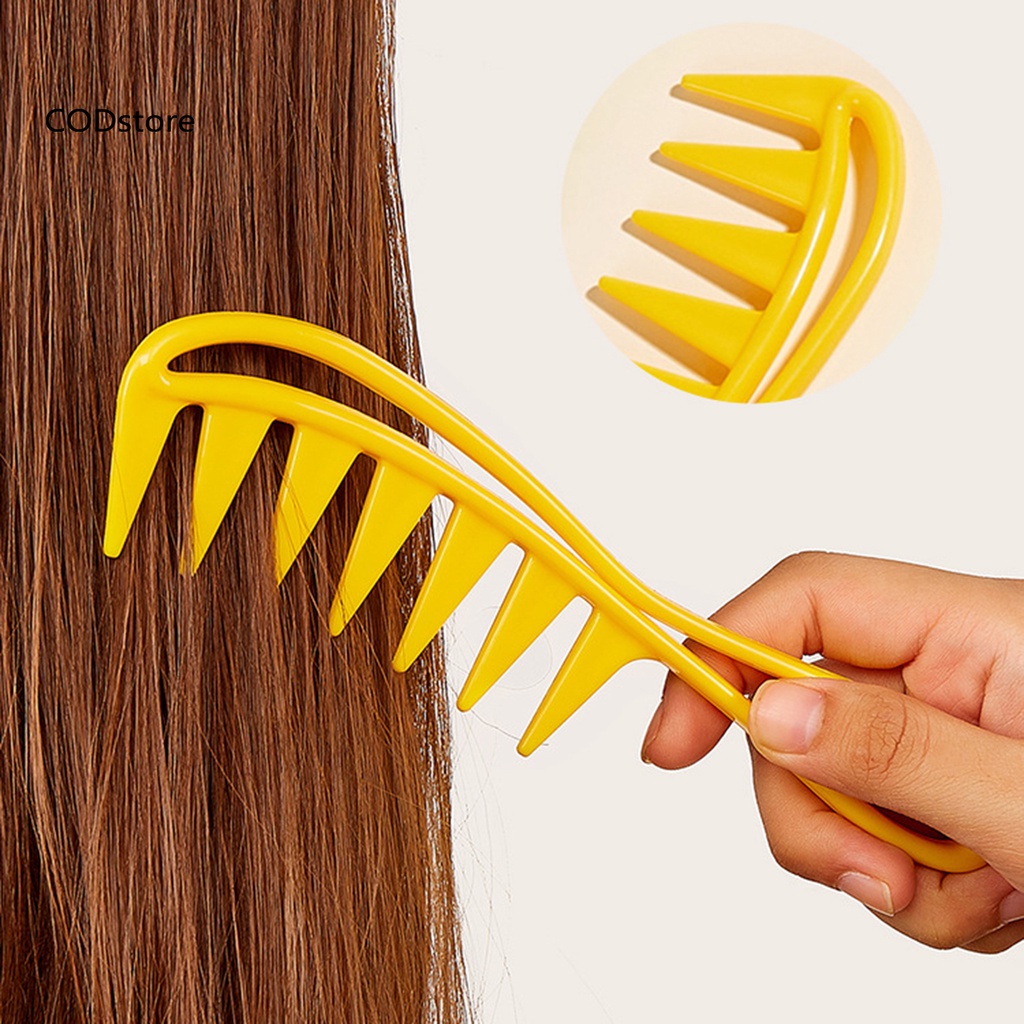 Lược Chải Tóc Xoăn Bằng Nhựa Răng Cá Mập Màu Kẹo Dùng Được Cả Khi Tạo Kiểu Tóc Khô Và Ướt