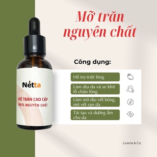 Mỡ Trăn Nguyên Chất Hỗ Trợ Triệt Lông sau wax - Làm dịu da, Se khít lỗ chân lông, da, Làm dịu vết  bỏng, Làm mờ sẹo