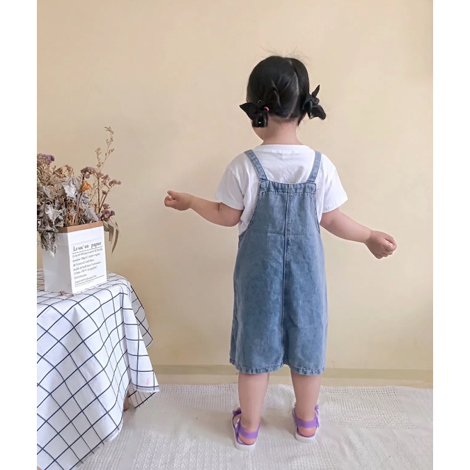 Set Áo Ngắn Tay + Chân váy jean Thời Trang Cho Bé Gái 2-5 - 7-9 - 11 Tuổi