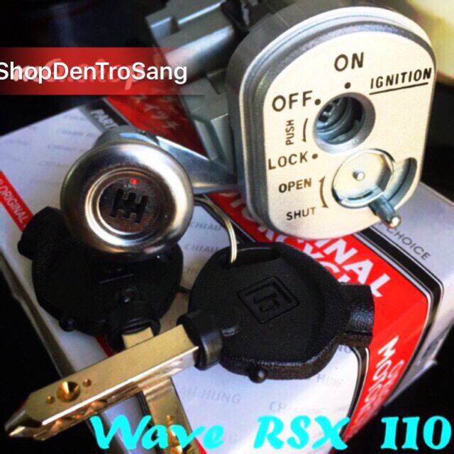 Bộ ổ khoá xe Wave RSX 110 6 cạnh, Bộ khoá điện xe Wave RSX 110 6 cạnh