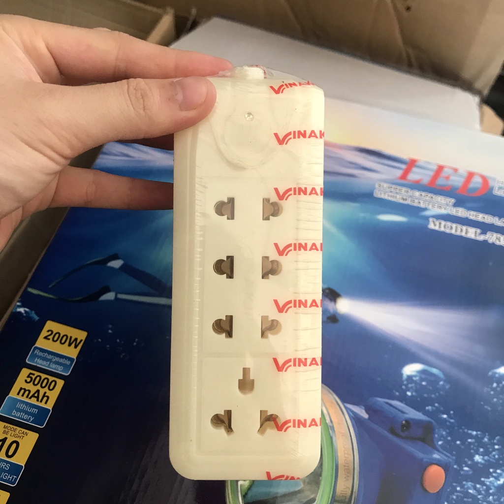 Combo 5 Chiếc Ổ cắm 4 ngả đa năng 15A/250V có đèn báo