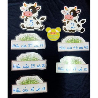 2 Bò Con & 6 Bó Cỏ (Đồ Dùng Dạy Học MIKI)