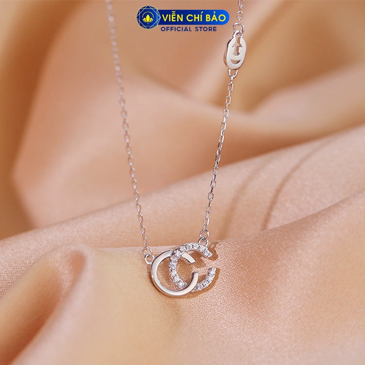 Dây chuyền bạc nữ Guc.ci đính đá chất liệu bạc 925 thời trang phụ kiện trang sức nữ Viễn Chí Bảo D400405