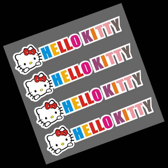 Bộ 4 Miếng Dán Trang Trí Tay Nắm Cửa Xe Hơi Honda Toyota Ford Hình Hello Kitty