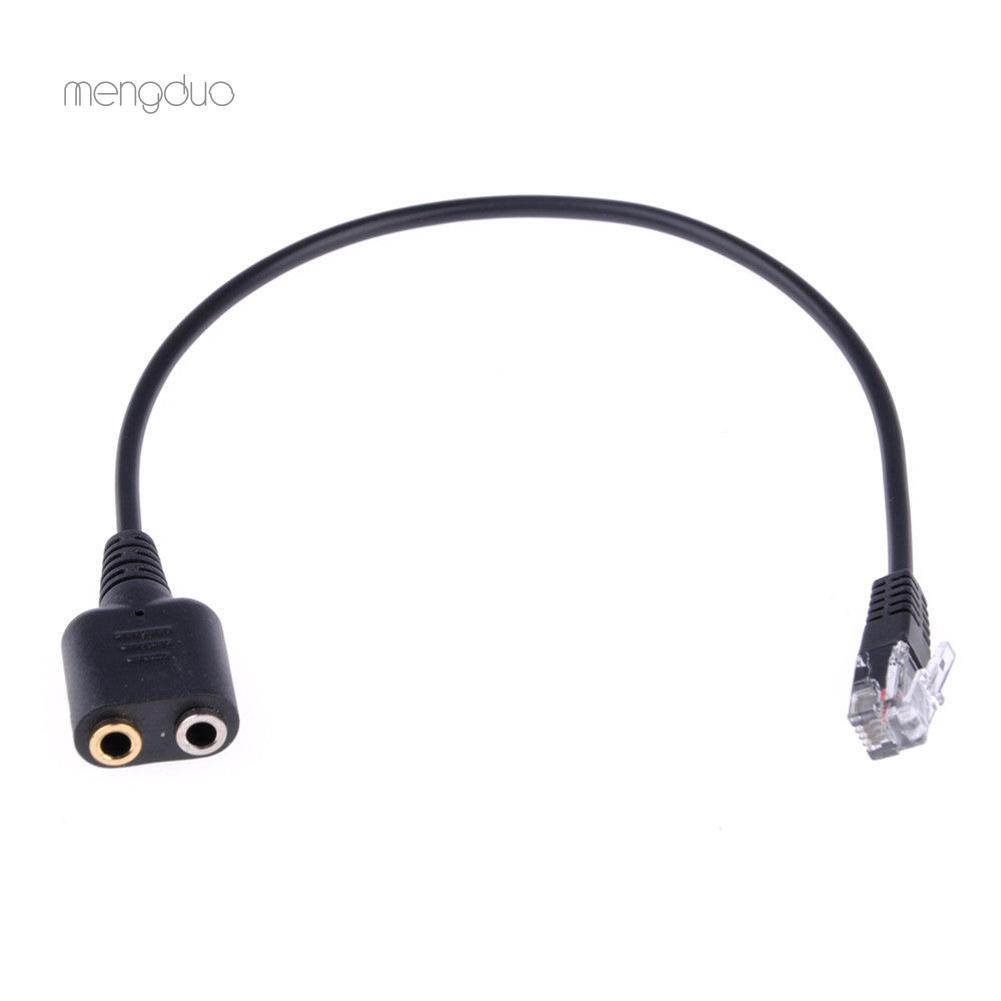 Dây cáp tai nghe/mic hai đầu kết nối điện thoại văn phòng DOONJIEY 2/3.5mm sang RJ9/RJ10