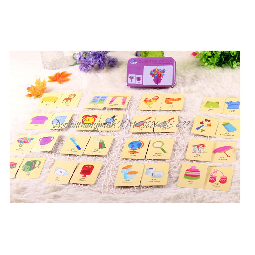 Bộ ghép hình 2 mảnh khởi đầu cho bé -4 chủ đề