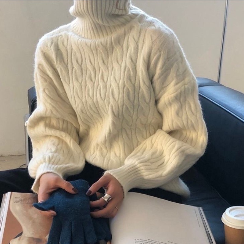 Áo Len Cao Cổ Dài Tay Phong Cách Hàn Quốc - 6 mầu Trắng Đỏ Xanh Đen Hồng tím Vàng - Hanlly Fashion - AL5