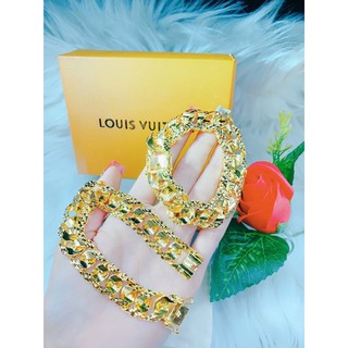 Lắc tay nam kiểu chạm màu vàng 18 cao cấp cực đẹp