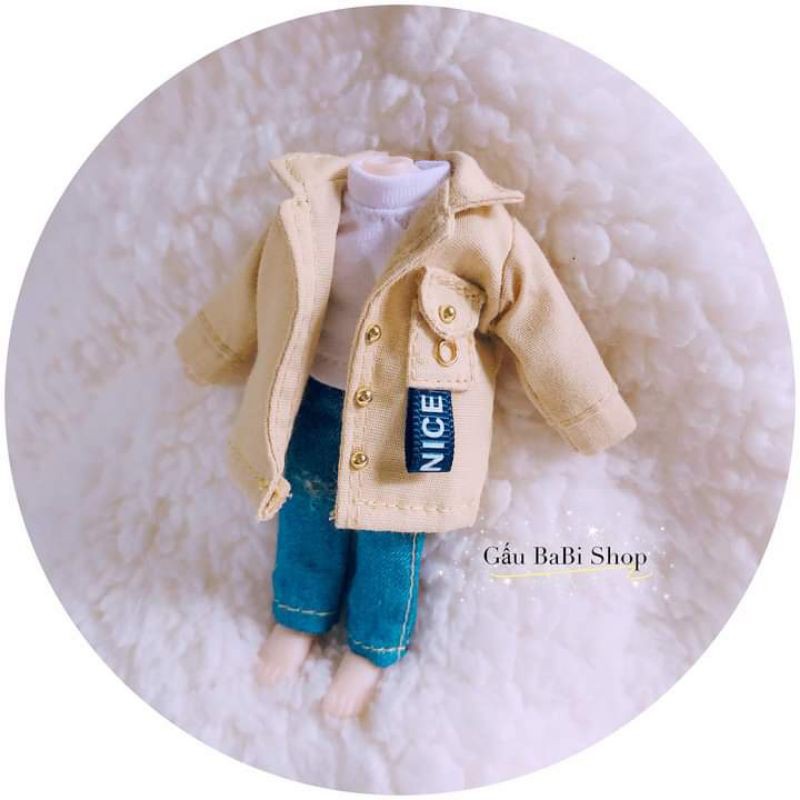Áo khoác dài cho búp bê size 1/6,1/8 bjd, baboliy, bru,ddf, ob11, 5inch,azone, blyth, animator, babies, xinji
