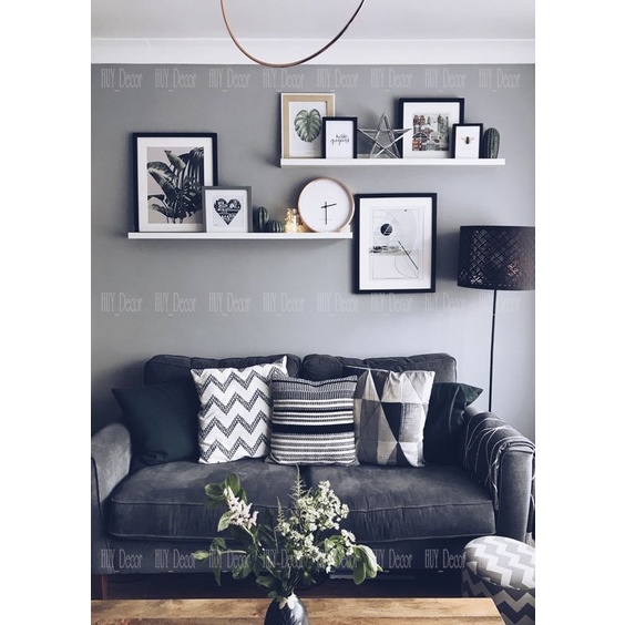 Kệ gỗ treo tường  kích thước tùy chọn + phụ kiện HUY_Decor