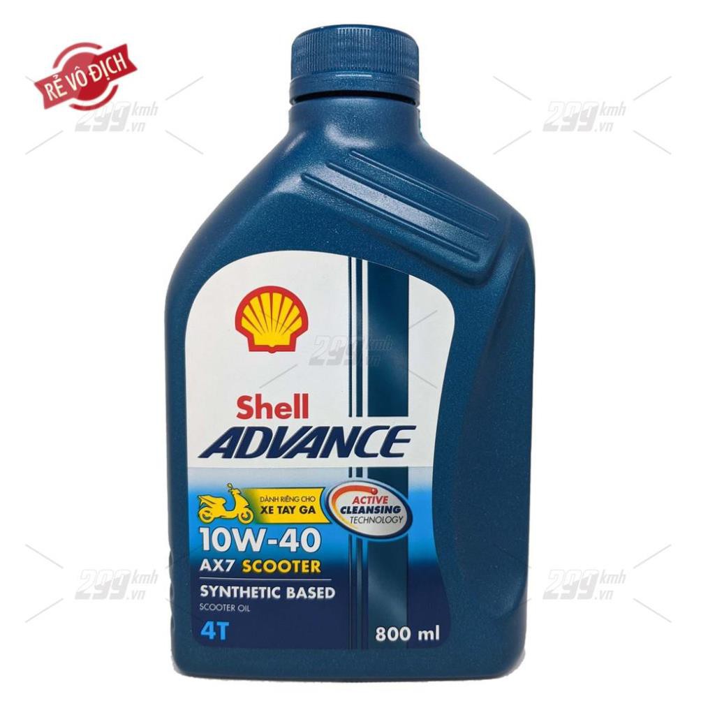 [299 OIL] Nhớt tay ga cao cấp Shell Advance 4T AX7 Scooter 10W40 800Ml - Mẫu mới 2021