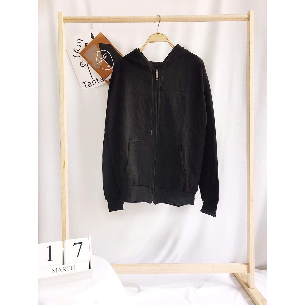 Áo khoác nỉ ngoại trơn túi đắp phối dây kéo đơn giản - ảnh thật | BigBuy360 - bigbuy360.vn