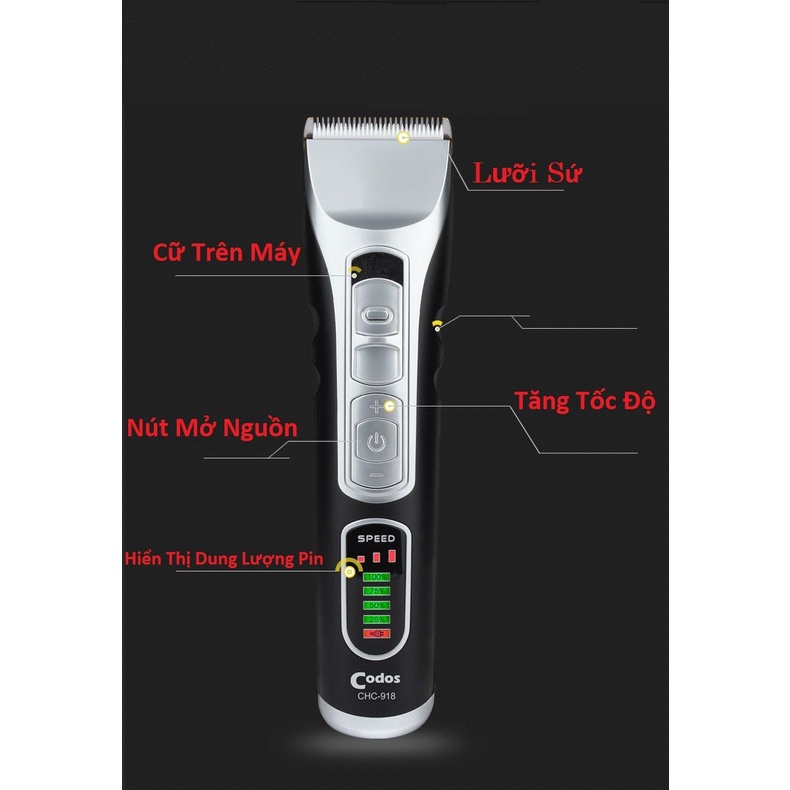 Tông Đơ Codos CHC918 Cao Cấp Dành Cho Salon Chuyên Nghiệp