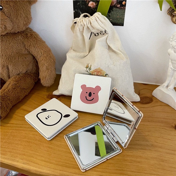 Gương Trang Điểm Mini Bỏ Túi Thiết Kế Hình Gấu Dễ Thương Phong Cách Hàn Quốc