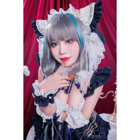 Đầm cosplay trắng đen