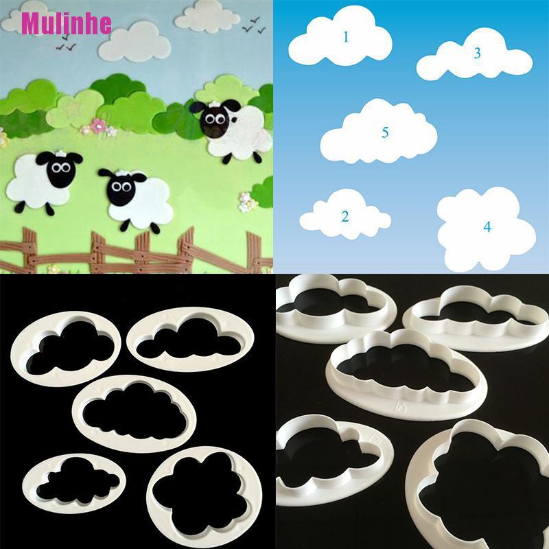 Bộ 5 Khuôn Làm Bánh Quy / Kẹo Đường Hình Đám Mây