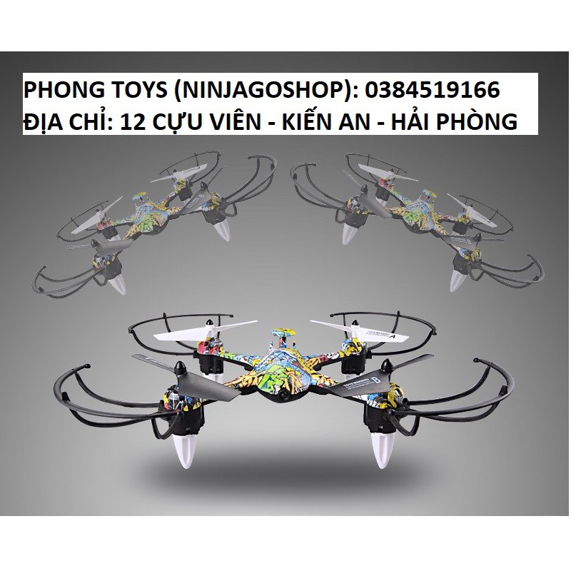 Máy Bay điều khiển từ xa gắn Camera Flycam - Máy Bay Chụp Hình , Quay Video - Kết Nối Wifi với Điện Thoại D10 NO.H235